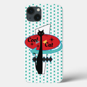 Retro Atomic Era Mid Century Modern MCM Cool Cat s iPhone 13 Case