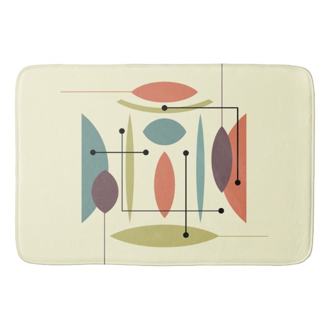 Retro Atomic Hip Abstract Bath Mat (Front)