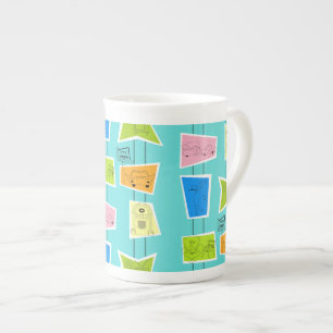 Retro Atomic Kitsch Bone China Mug