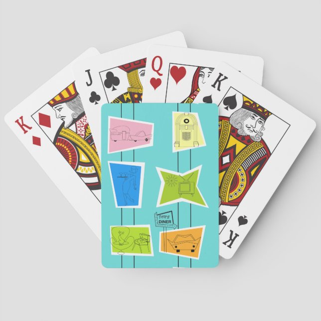 Retro Atomic Kitsch Playing Cards (Back)