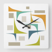 Retro Atomic Mid Century Geometric Turquoise Green