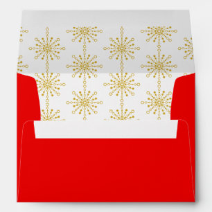 Retro Atomic Mid-Century Mod Red & Gold Starburst Envelope