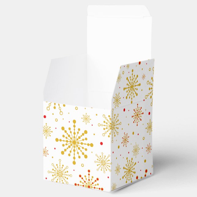 Retro Atomic Mid-Century Mod Red & Gold Starburst  Favour Box (Opened)