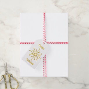 Retro Atomic Mid-Century Modern Gold Starburst Gift Tags