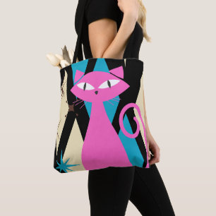Retro Atomic Mid Century Modern MCM Cool Cat  Tote Bag