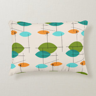 Retro Atomic Mobile Pattern Accent Pillow