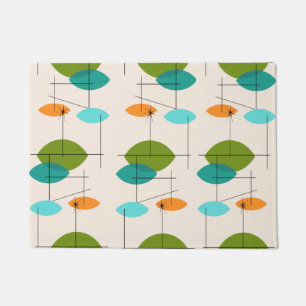 Retro Atomic Mobile Pattern Door Mat