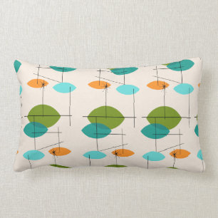 Retro Atomic Mobile Pattern Lumbar Pillow