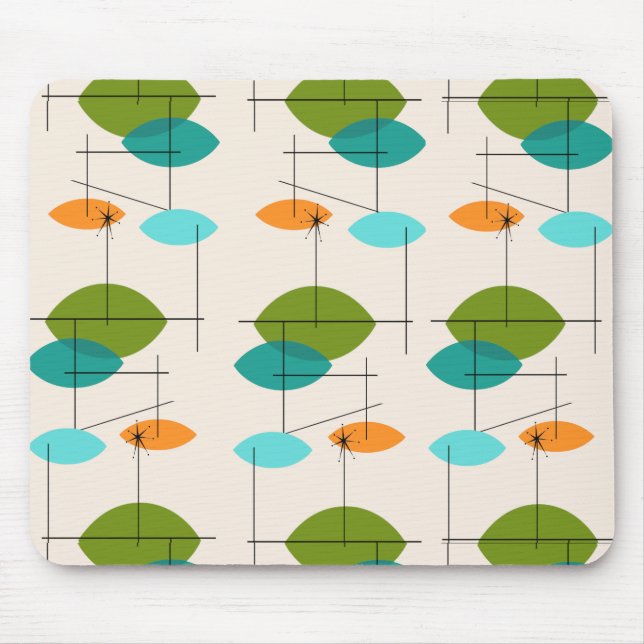 Retro Atomic Mobile Pattern Mousepad (Front)