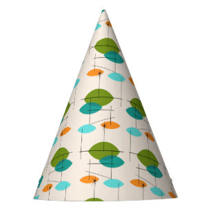 Retro Atomic Mobile Pattern Party Hat