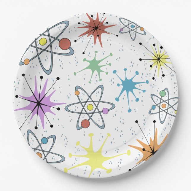 Retro Atomic Paper Plate (Front)