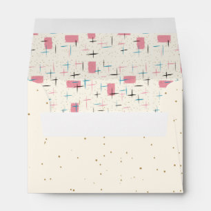 Retro Atomic Pink Pattern Envelope