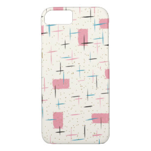 Retro Atomic Pink Pattern iPhone 7 Case