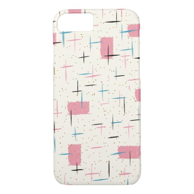 Retro Atomic Pink Pattern iPhone 7 Case (Back)