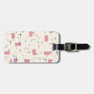 Retro Atomic Pink Pattern Luggage Tag