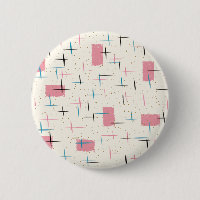 Retro Atomic Pink Pattern Round Button