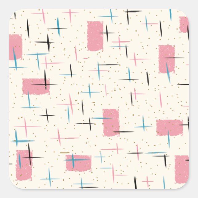 Retro Atomic Pink Pattern Stickers (Front)