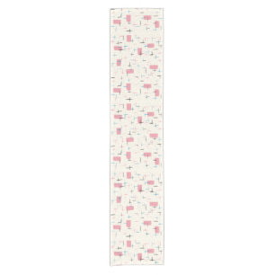 Retro Atomic Pink Pattern Table Runner
