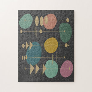 Retro Atomic Space Age Mid Century Modern Jigsaw Puzzle