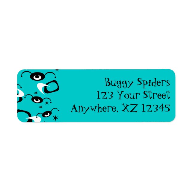 Retro Atomic Spiders Return Address Label (Front)