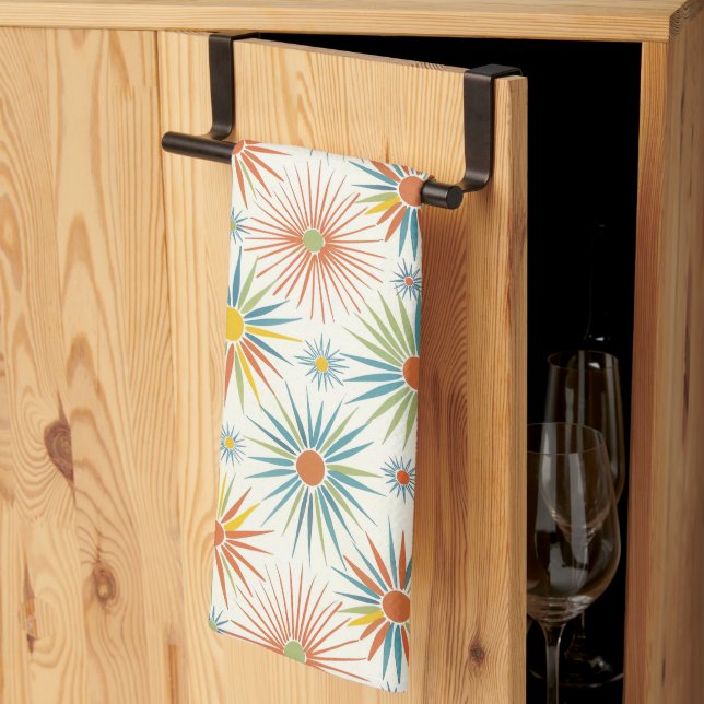 Retro Atomic Star Kitchen Towel  (Thirds Fold)
