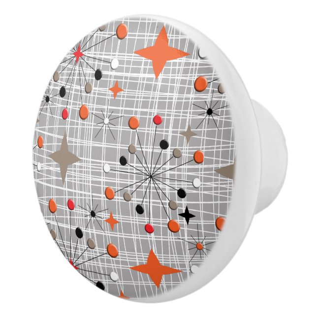 Retro Atomic Starburst Design Ceramic Knob (Right)