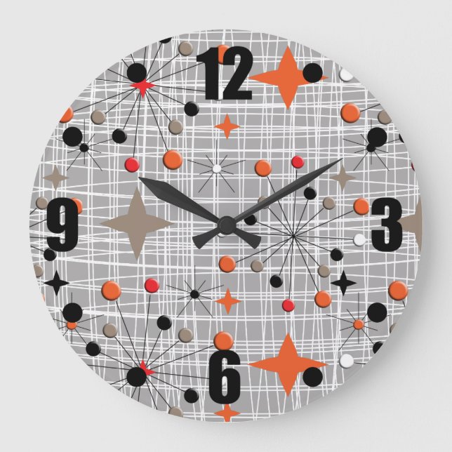 Retro Atomic Starburst Design Large Clock (Front)