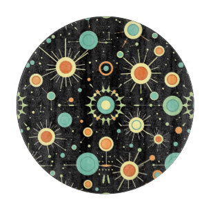 Retro Atomic Starburst Midcentury Pattern Cutting Board