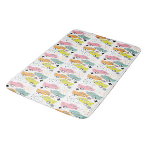 Retro Atomic Starburst Modern Mid Century Cars Bath Mat