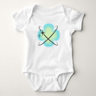 Retro Atomic Teal Flower Baby Bodysuit