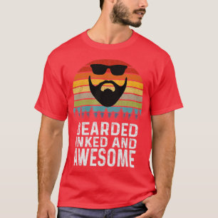 Retro attoo Lover Gifts For Men Bearded Inked And  T-Shirt