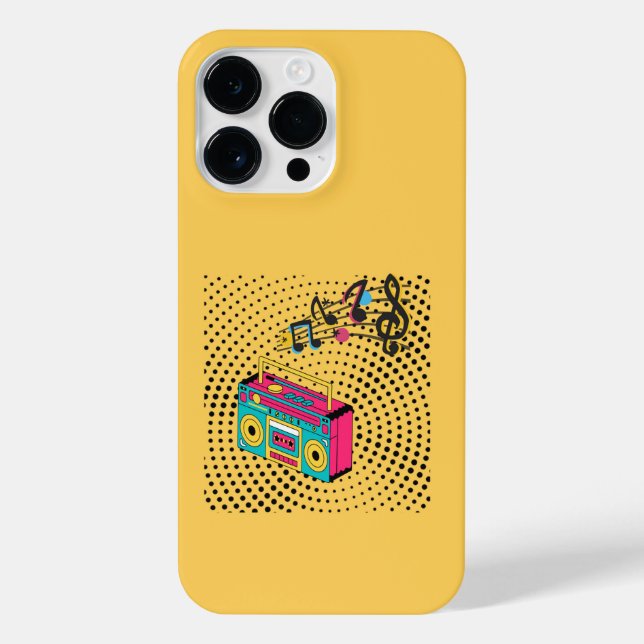 Retro audio boombox. iPhone case (Back)