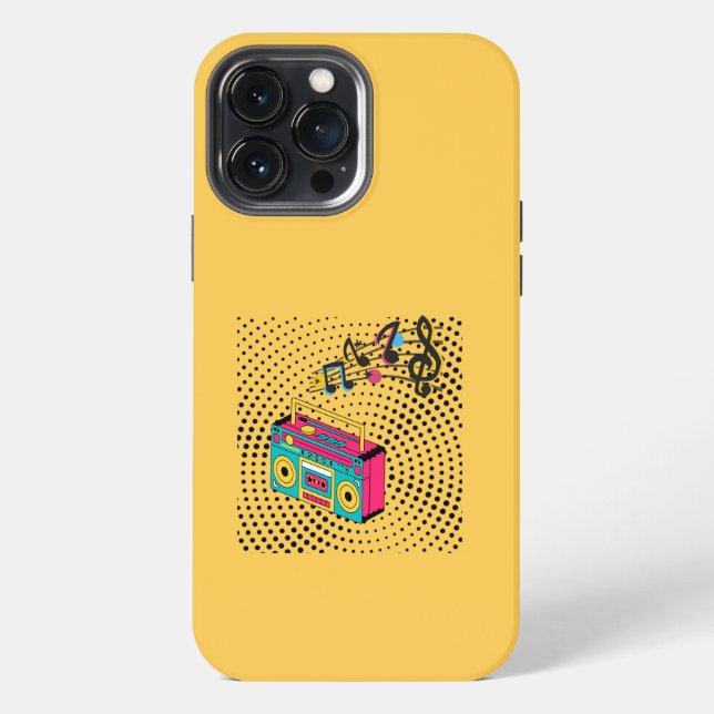 Retro audio boombox. iPhone case (Back)