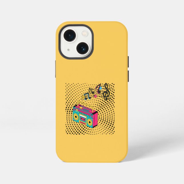 Retro audio boombox. iPhone case (Back)