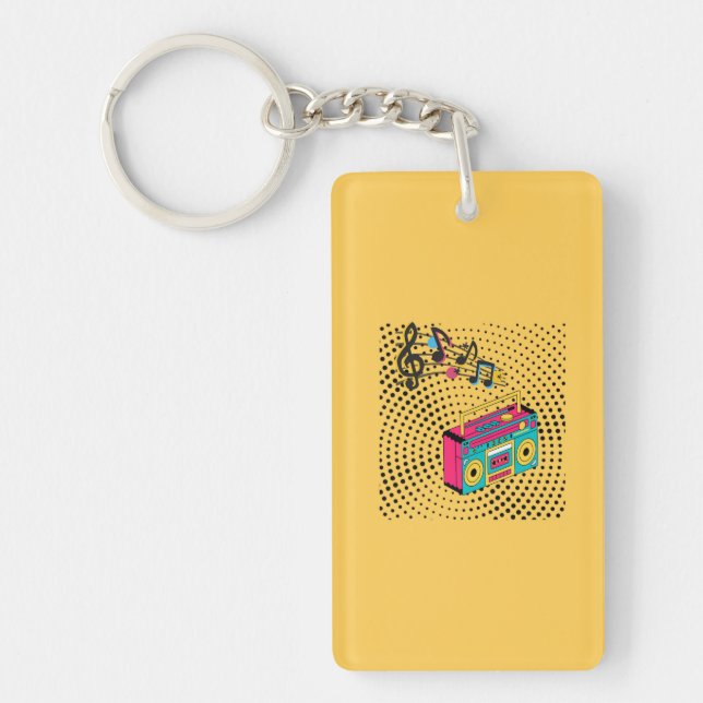 Retro audio boombox. key ring (Front)