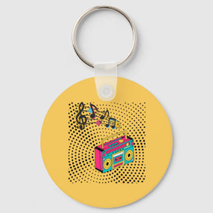 Retro audio boombox. key ring