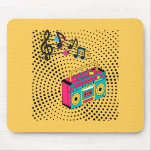 Retro audio boombox. mouse pad