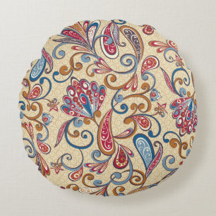 Retro Audio Cassette: 90s Wallpaper Round Cushion