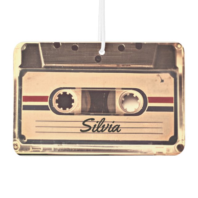 Retro Audio Cassette Custom Name Car Air Freshener (Front)