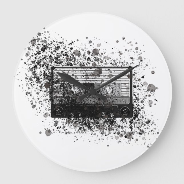 Retro Audio Cassette Large Clock (Front)