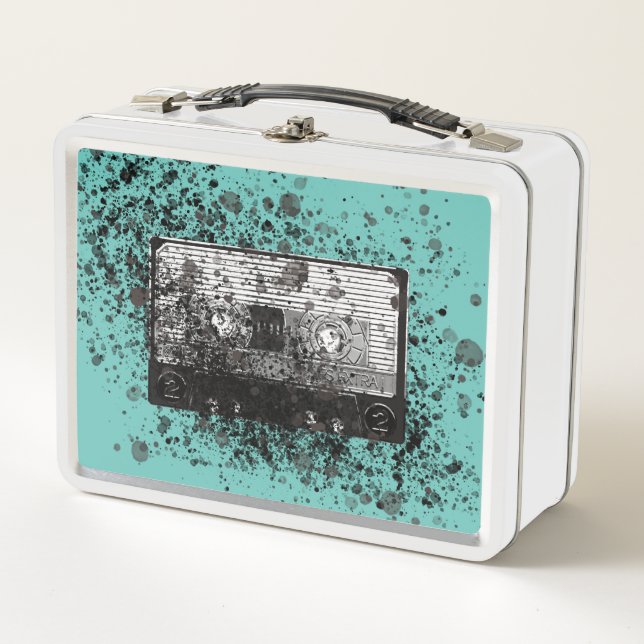 Retro Audio Cassette Metal Lunch Box (Front)