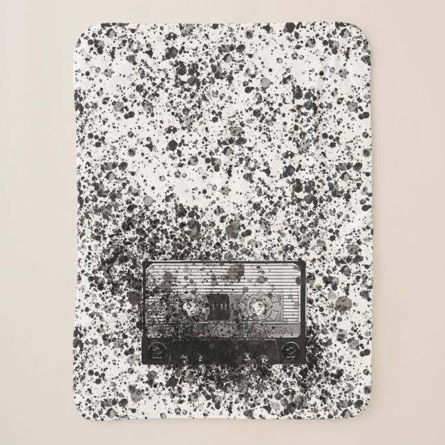 Retro Audio Cassette Sherpa Blanket (Front)