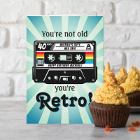 Retro Audio Cassette Tape Any Age Birthday