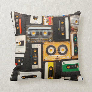 Retro audio cassette tape cushion