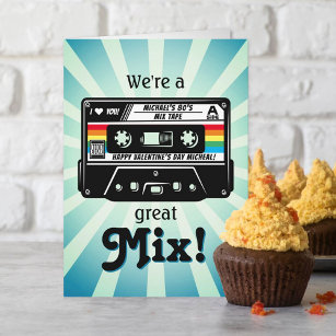 Retro Audio Cassette Tape "Great Mix" Valentine's Card