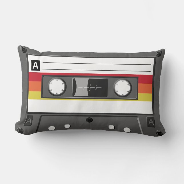 Retro Audio Cassette Tape Pillow (Front)