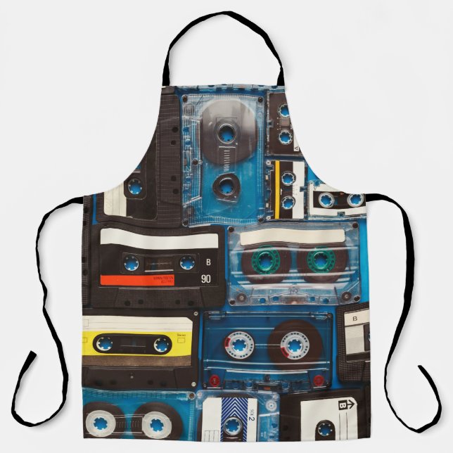 Retro audio cassette tapes apron (Front)