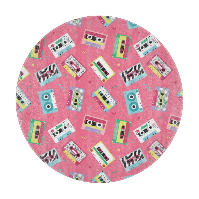 Retro Audio Tapes: 80s Style. Cutting Board (Front)
