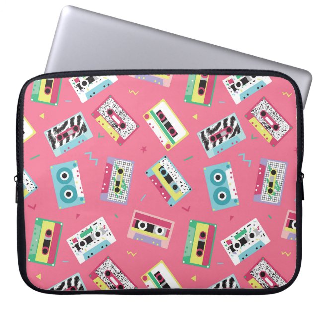 Retro Audio Tapes: 80s Style. Laptop Sleeve (Front)