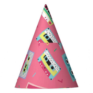 Retro Audio Tapes: 80s Style. Party Hat